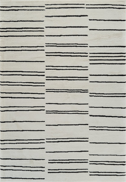 Domus Abstract Modern Cream Black Rug