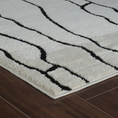 Domus Abstract Modern Cream Black Rug