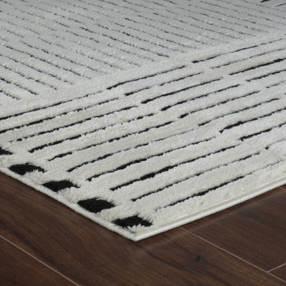 Domus Abstract Modern Cream Black Rug