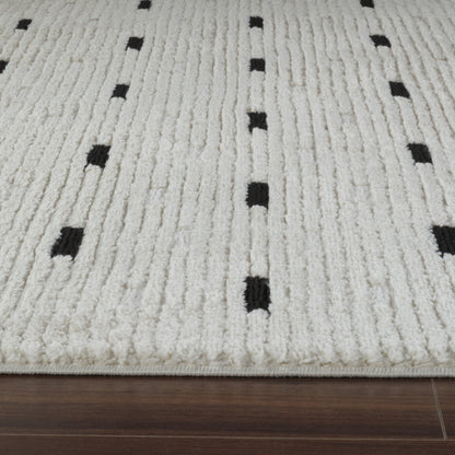 Domus Abstract Modern Cream Black Rug