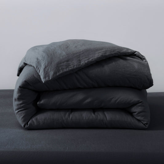 Rug Branch French Linen Charcoal Grey Duvet Cover