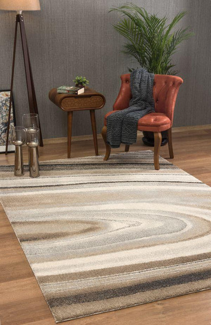 Darius Abstract Contemporary Cream and Beige Indoor Rug