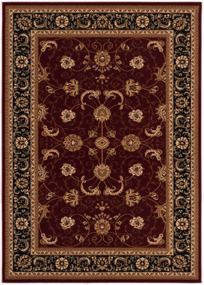 Fayez Persian Medallion Traditional Red and Black Indoor Rug