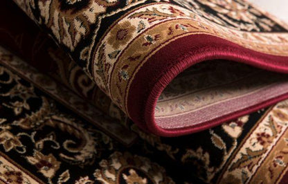 Fayez Persian Medallion Traditional Red and Black Indoor Rug