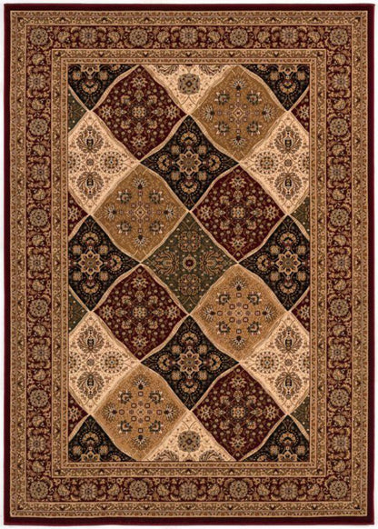 Aseel Persian Medallion Traditional Red and Black Indoor Rug