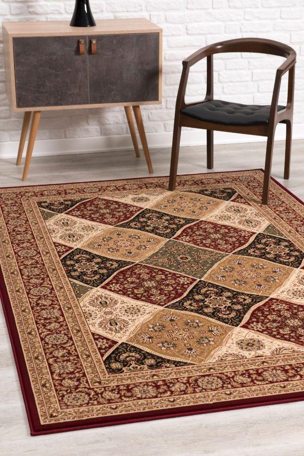 Majestic Collection Traditional Oriental Area Rug and Runner, Red