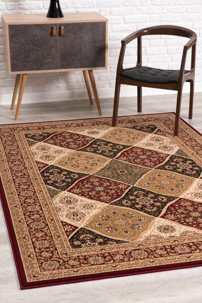 Majestic Collection Traditional Oriental Area Rug and Runner, Red