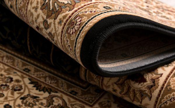 Parisa Persian Medallion Traditional Black and Beige Indoor Rug