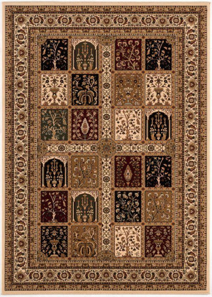 Jinan Persian Garden Traditional Beige and Red Indoor Rug