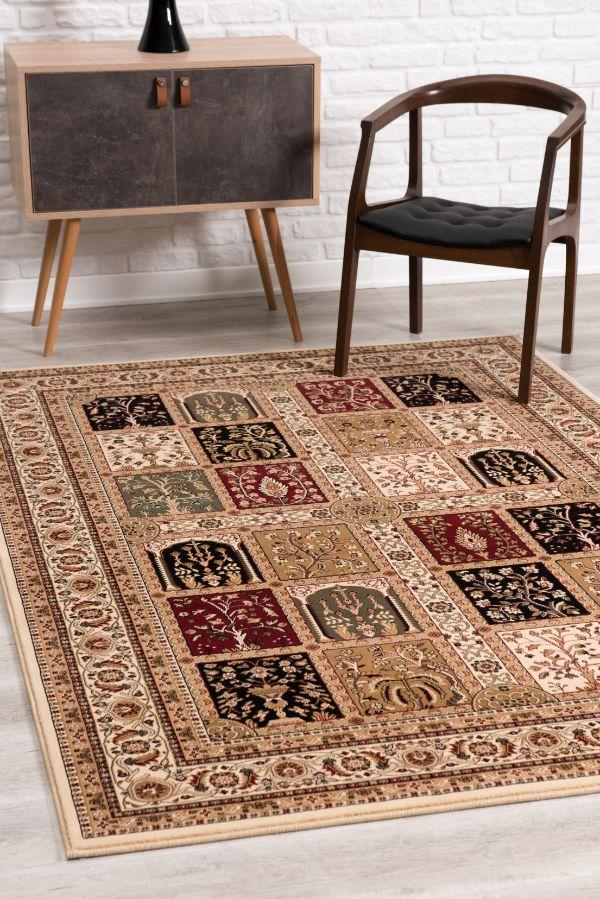 Majestic Collection Traditional Oriental Area Rug and Runner, Cream