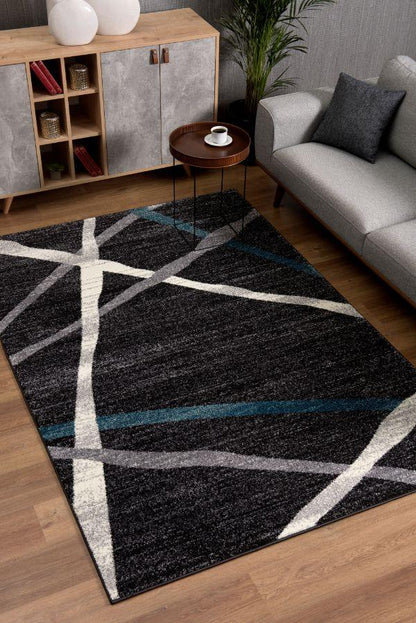 Nova Collection Modern Geometric Area Rug and Runner - Grey