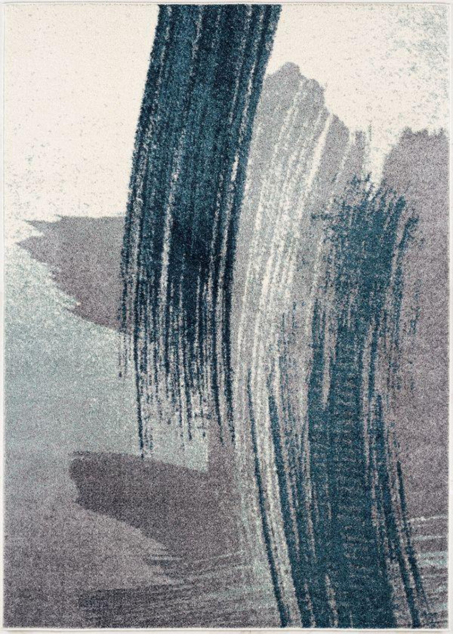 Tapis bleu contemporain scandinave Nova