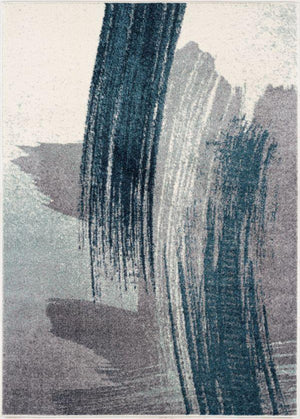 Tapis bleu contemporain scandinave Nova