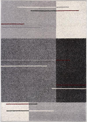 Tapis gris contemporain moderne du milieu du siècle Nova