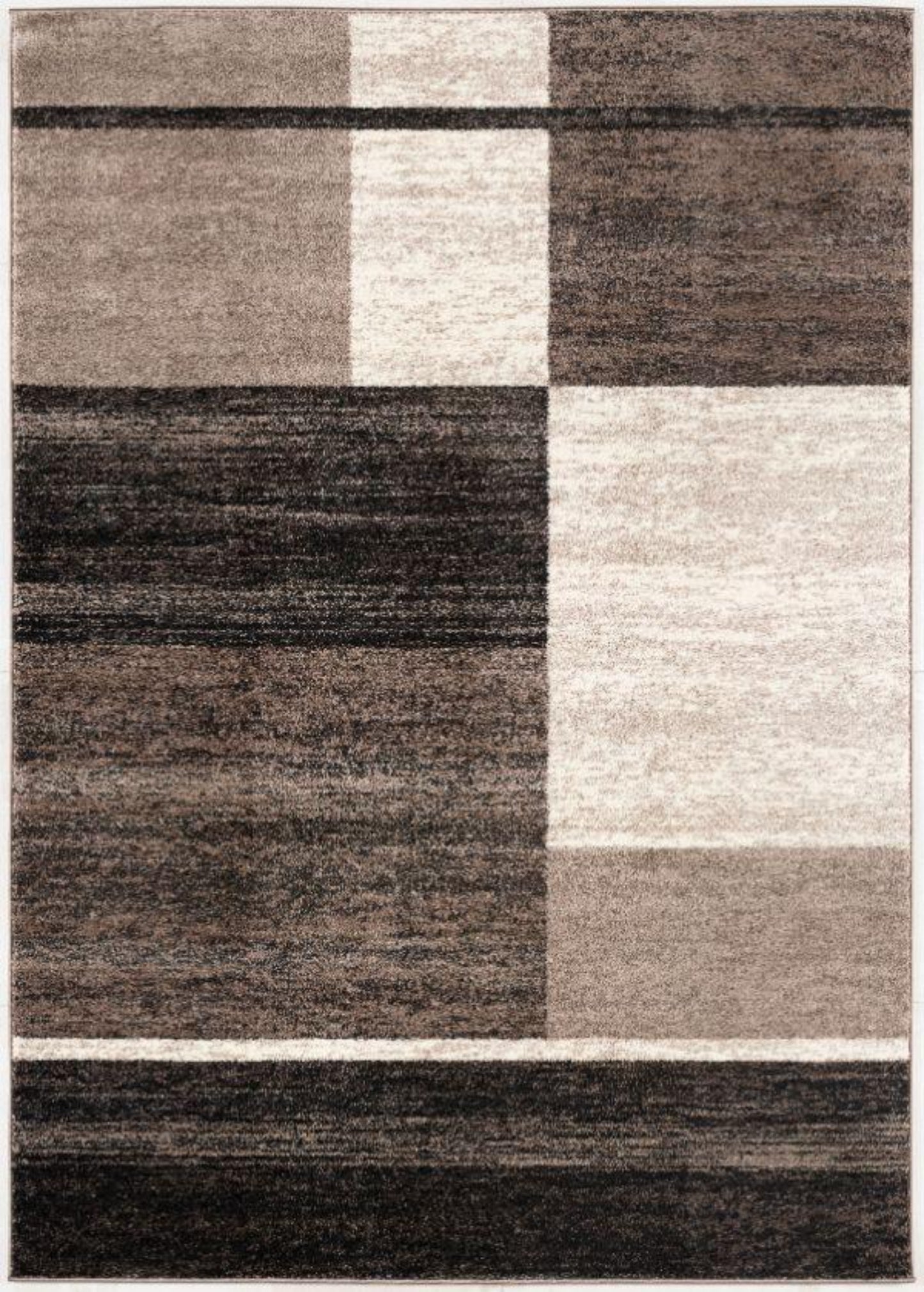 Herat Abstract Contemporary Brown and Beige Indoor Rug