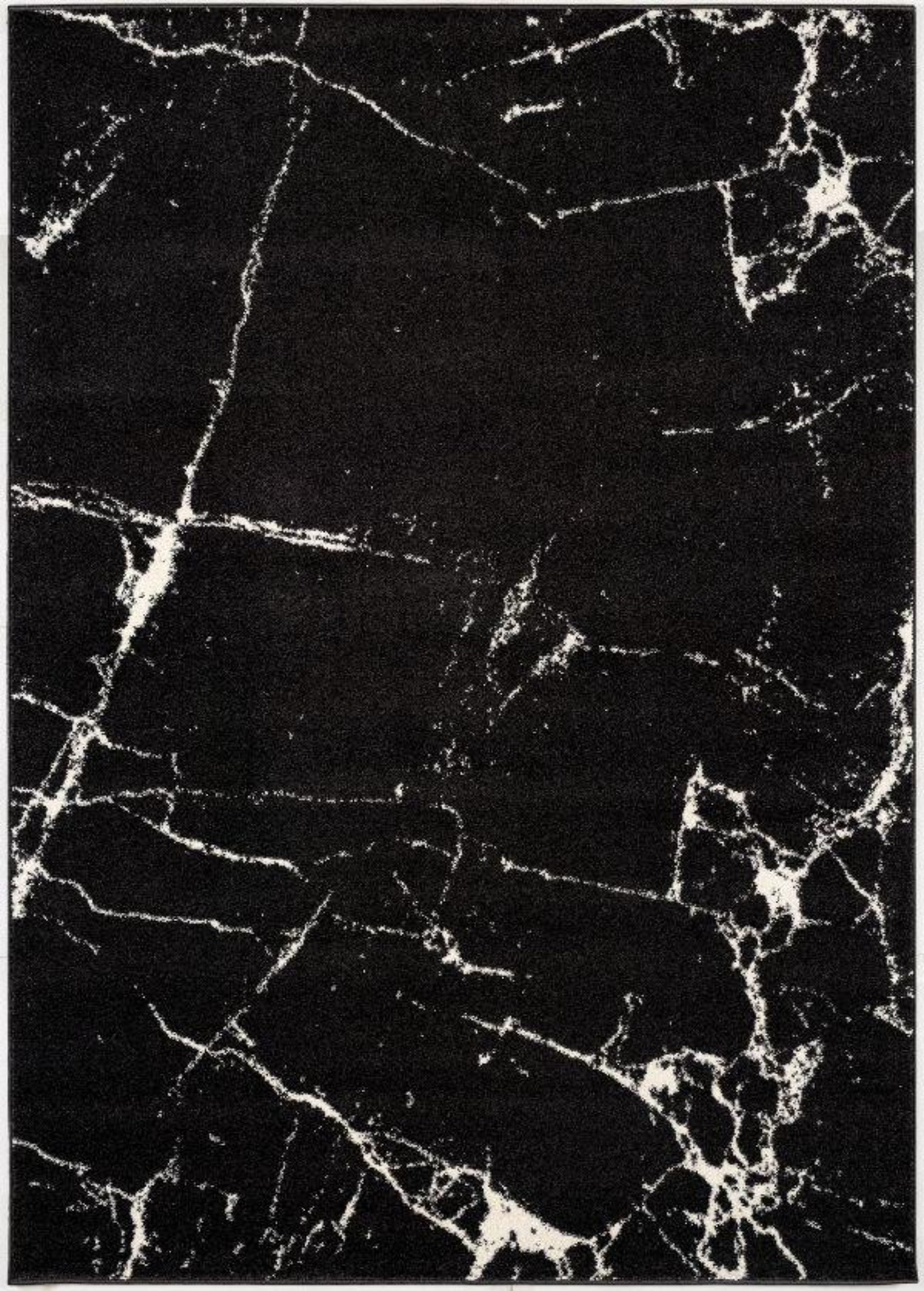 Siah Marble Contemporary Black and White Indoor Rug-1