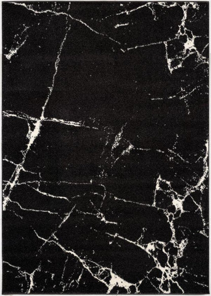 Siah Marble Contemporary Black and White Indoor Rug-1