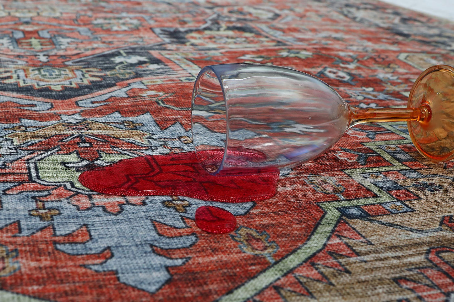 Nava Persian Medallion Traditional Red and Blue Indoor Rug