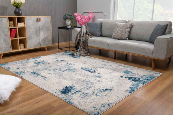 Vogue Collection Modern Abstract Area Rug and Runner - Blue