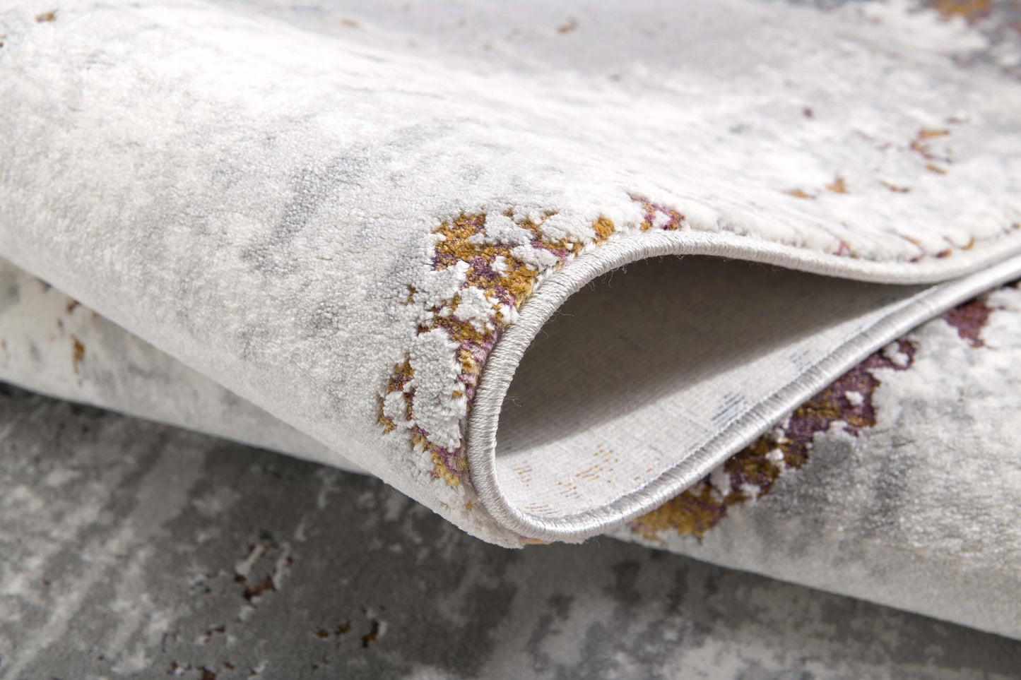 Verona Abstract Distressed Comtemporary Grey and Red Indoor Rug