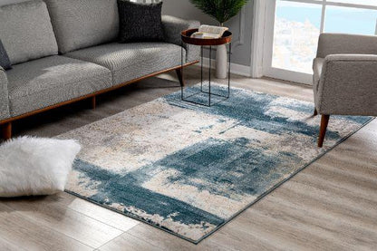 Terano Abstract Contemporary Blue Indoor Rug