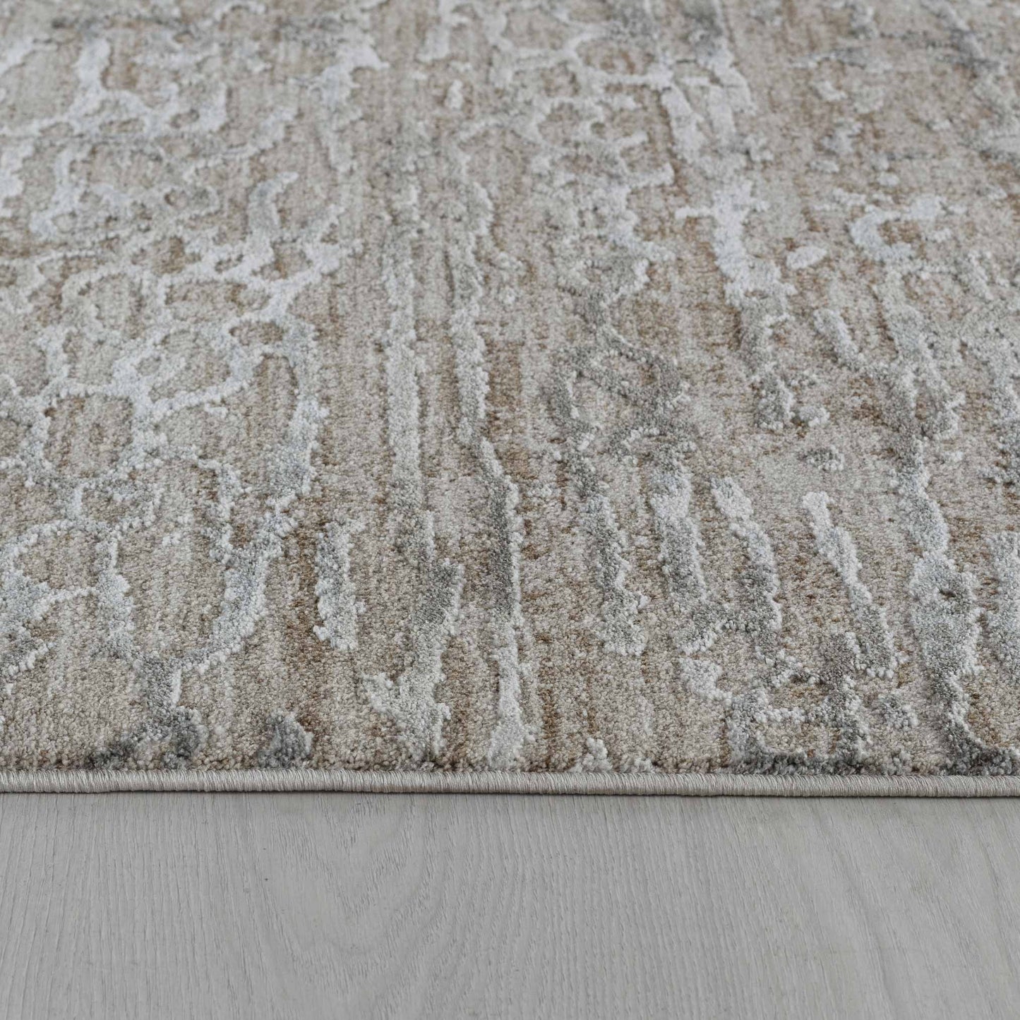 Elio Abstract Distressed Contemporary Beige and Brown Indoor Rug