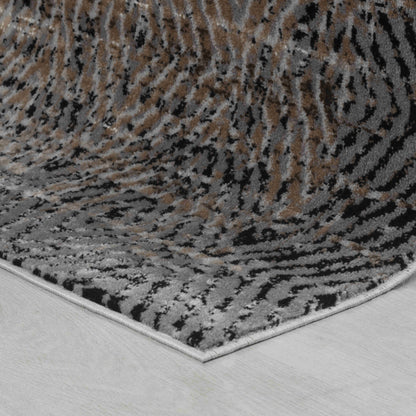 Ihsan Geometric Traditional Brown and Black Indoor Rug