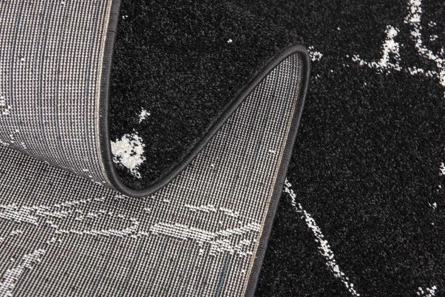 Siah Marble Contemporary Black and White Indoor Rug-5