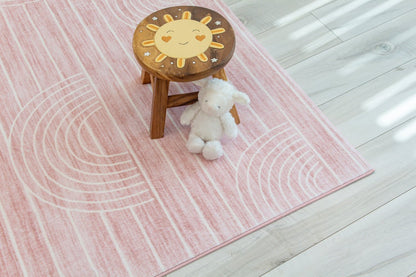 Luma Geometric Modern Pink and Cream Indoor Rug-8