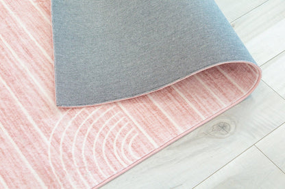 Luma Geometric Modern Pink and Cream Indoor Rug-9