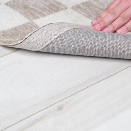 Zenith Checkered Comtemporary Beige and Brown Indoor Rug