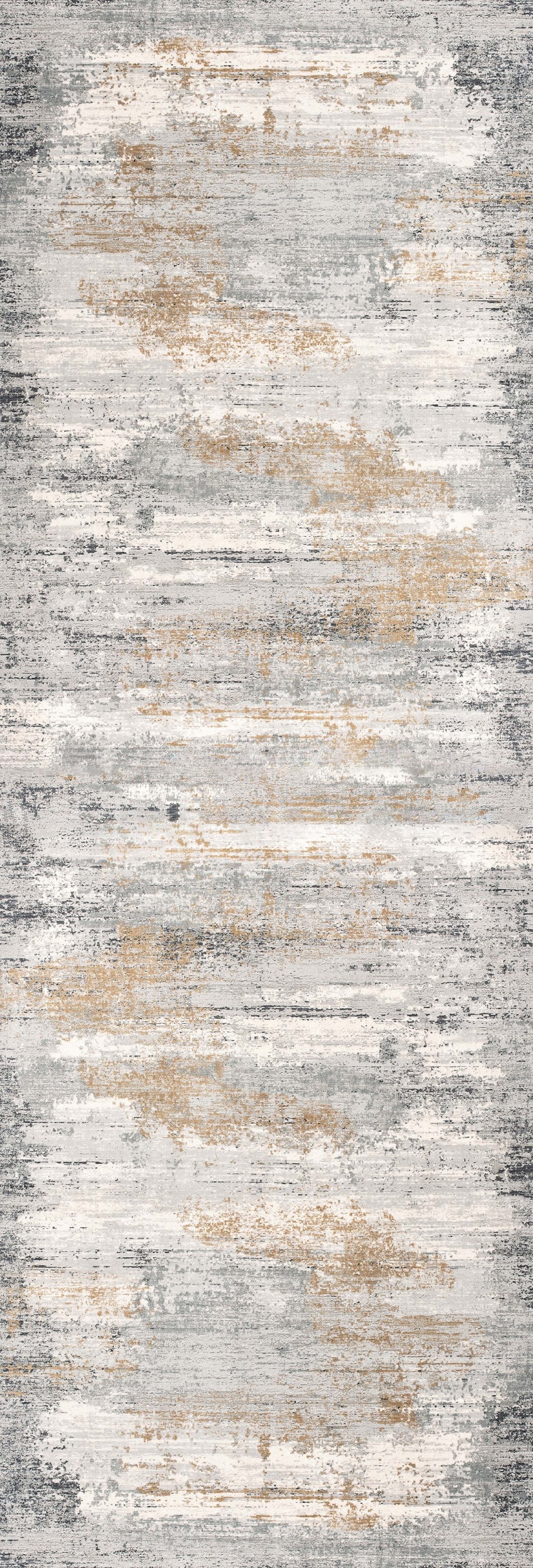 Lumen Distressed Abstract Comtemporary Grey and Beige Indoor Rug