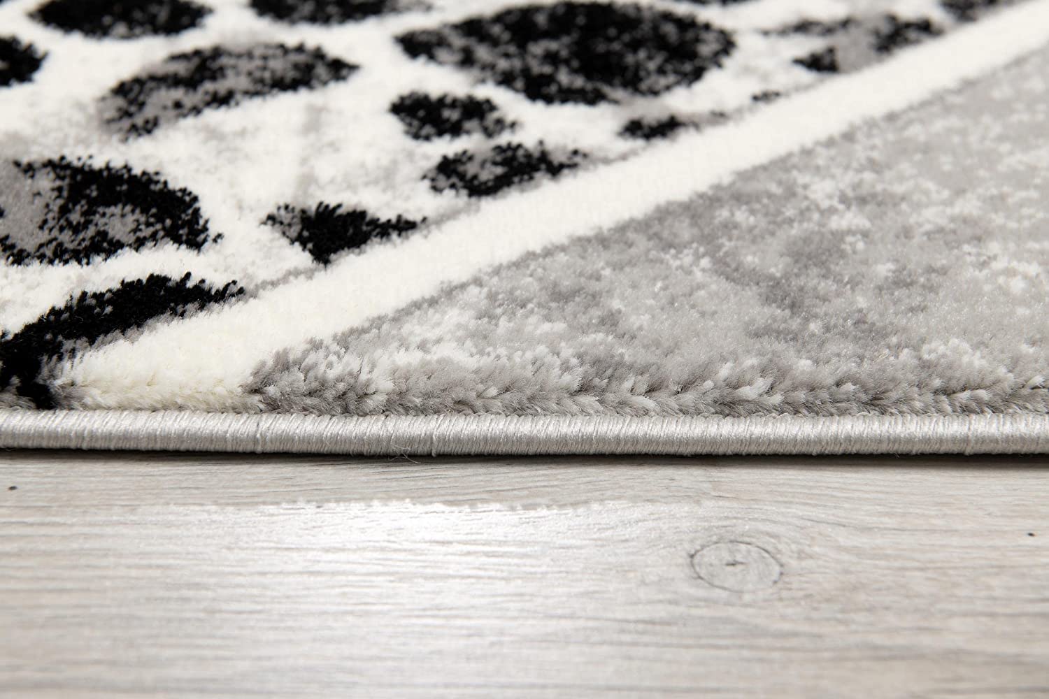 Kiso Geometric Contemporary Grey and Black Indoor Rug-7