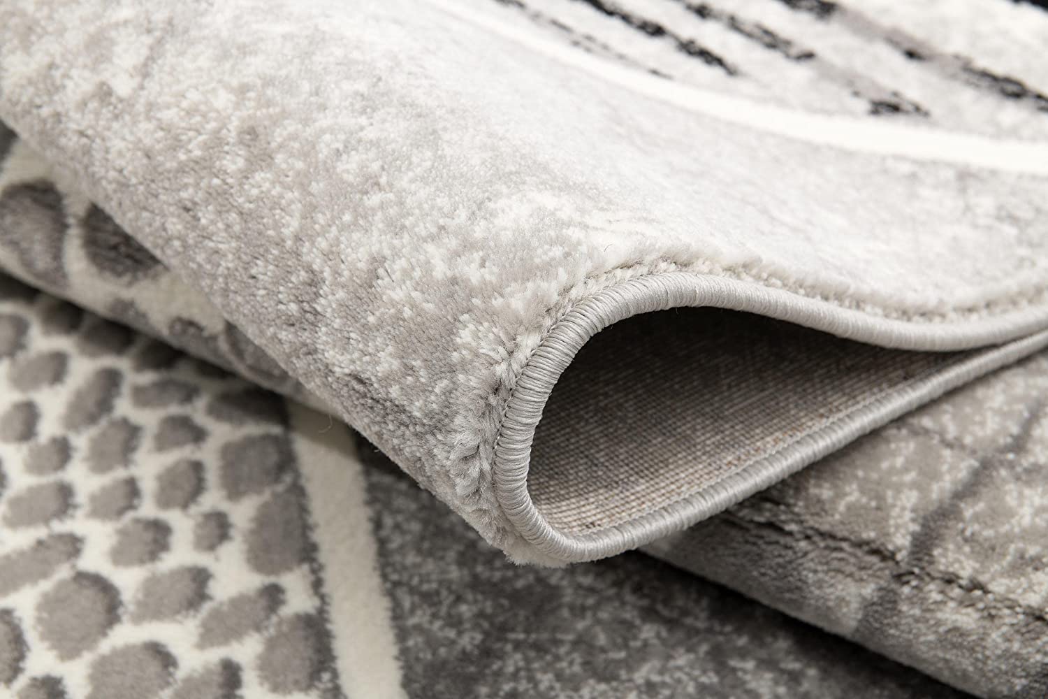 Kiso Geometric Contemporary Grey and Black Indoor Rug-6