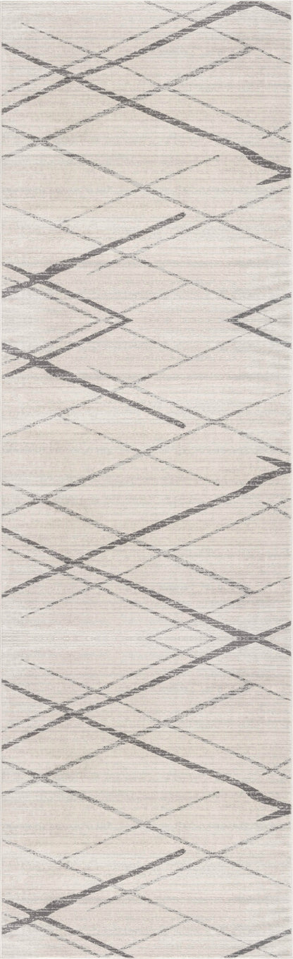 Nira Abstract Contemporary Beige and Grey Indoor Rug
