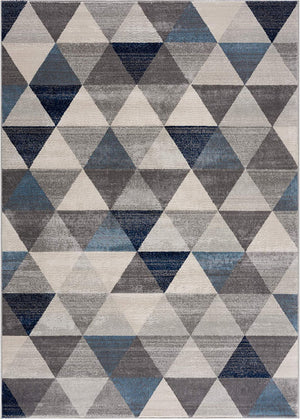 Eldin Geometric Contemporary Blue Indoor Rug
