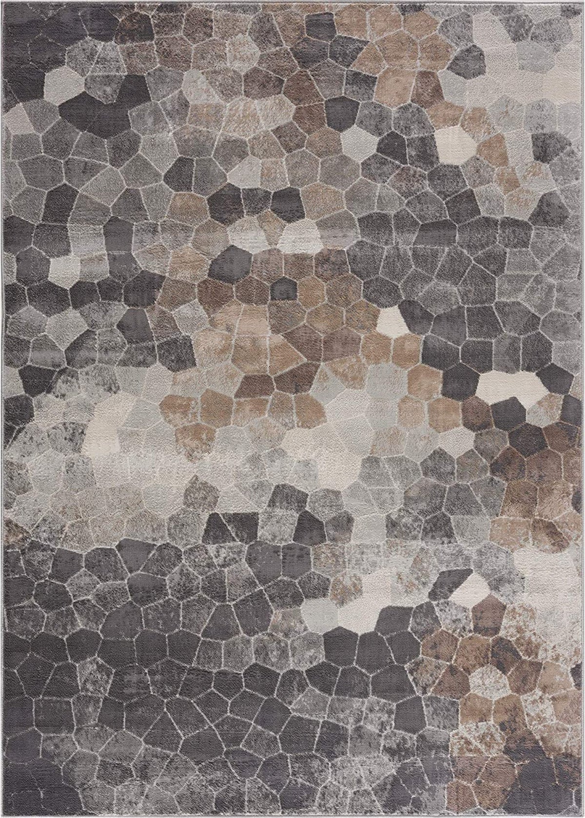 Tapis gris contemporain géométrique Havana