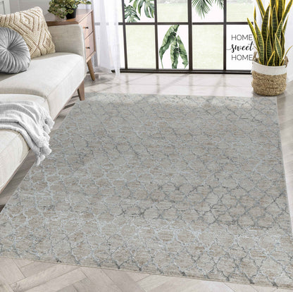 Aeris Geometric Contemporary Beige and Brown Indoor Rug