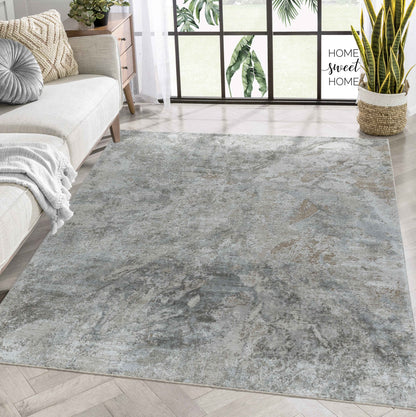 Arden Abstract Contemporary Beige and Brown Indoor Rug