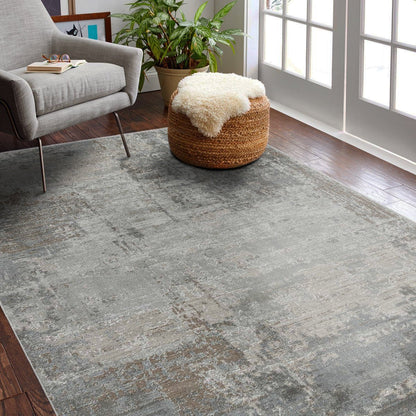Verona Abstract Distressed Contemporary Beige and Brown Indoor Rug-2