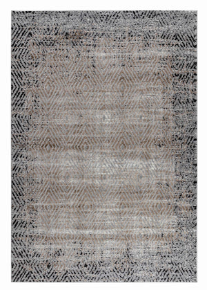 Ihsan Geometric Traditional Brown and Black Indoor Rug
