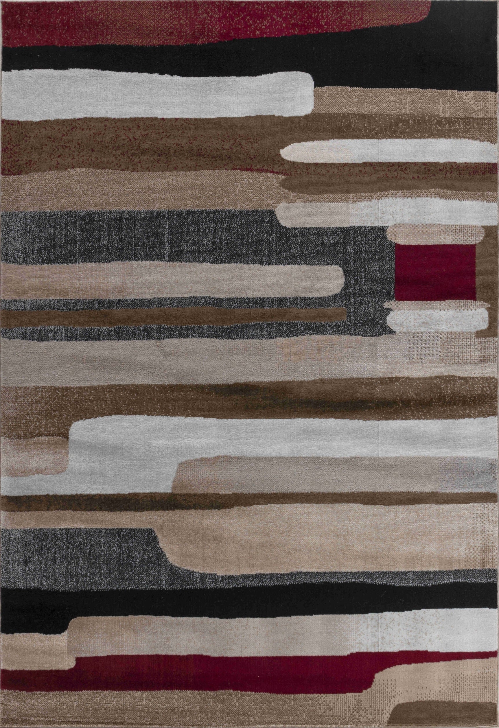 Zaman Abstract Contemporary Brown Indoor Rug-1