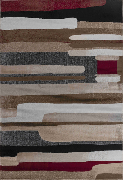 Zaman Abstract Contemporary Brown Indoor Rug-1