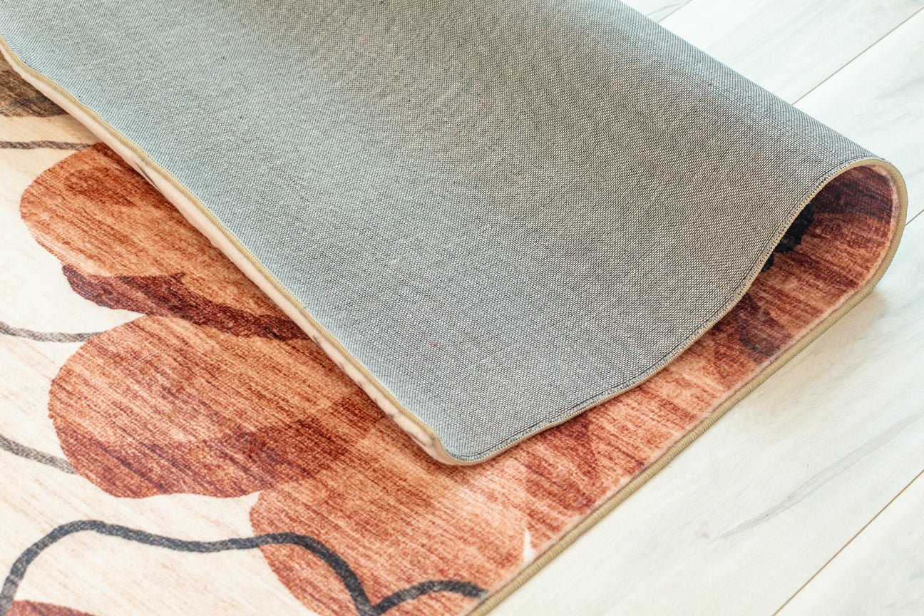 Sakura Floral Modern Red and Beige Indoor Rug