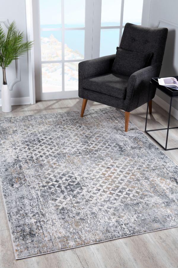 Tapis gris contemporain marocain Capri