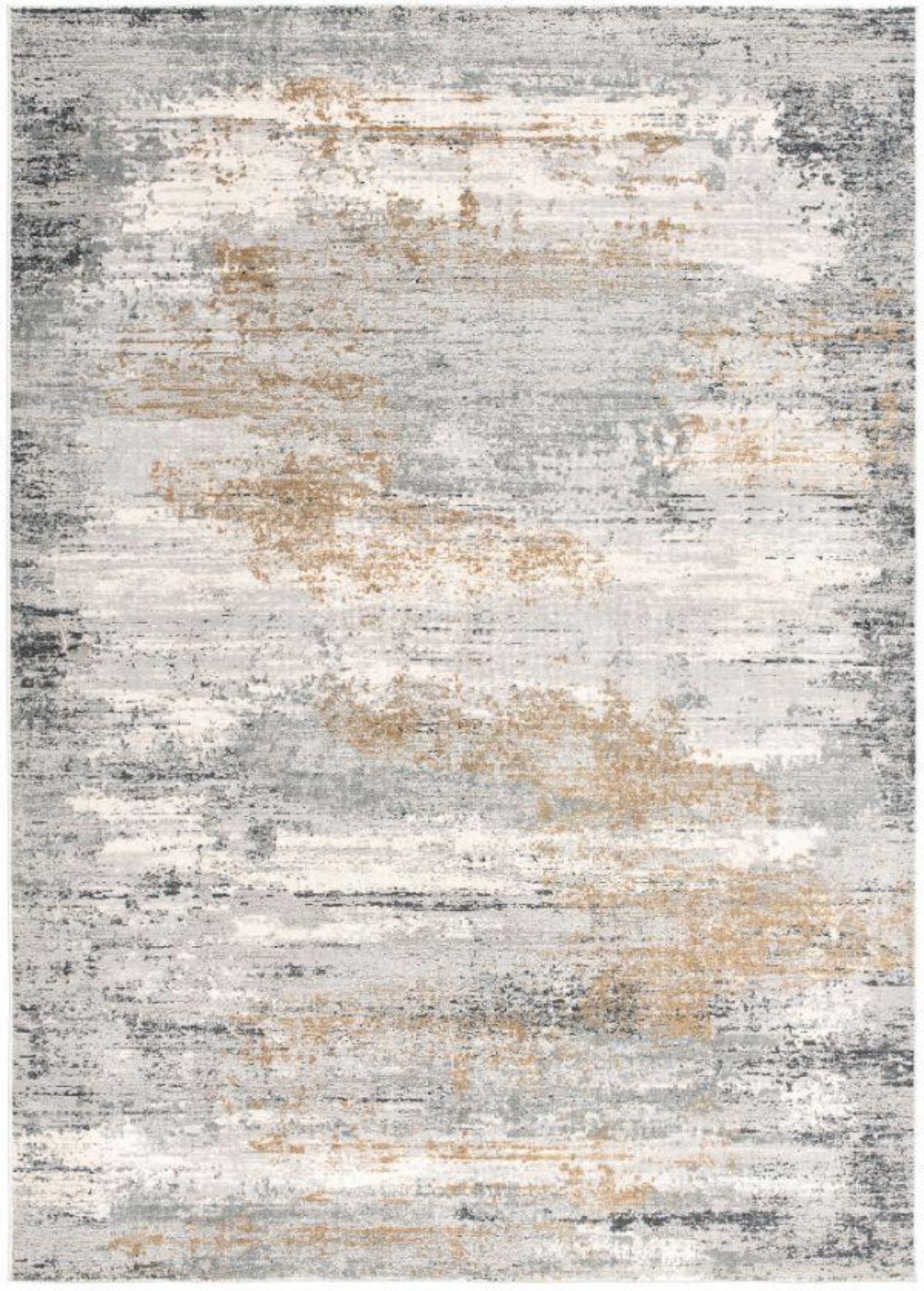 Lumen Distressed Abstract Comtemporary Grey and Beige Indoor Rug