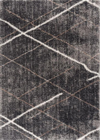 Arden Geometric Comtemporary Grey and White Indoor Rug