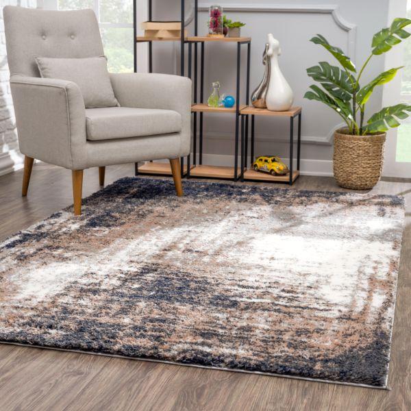Sumi Abstract Contemporary Grey and White Indoor Rug