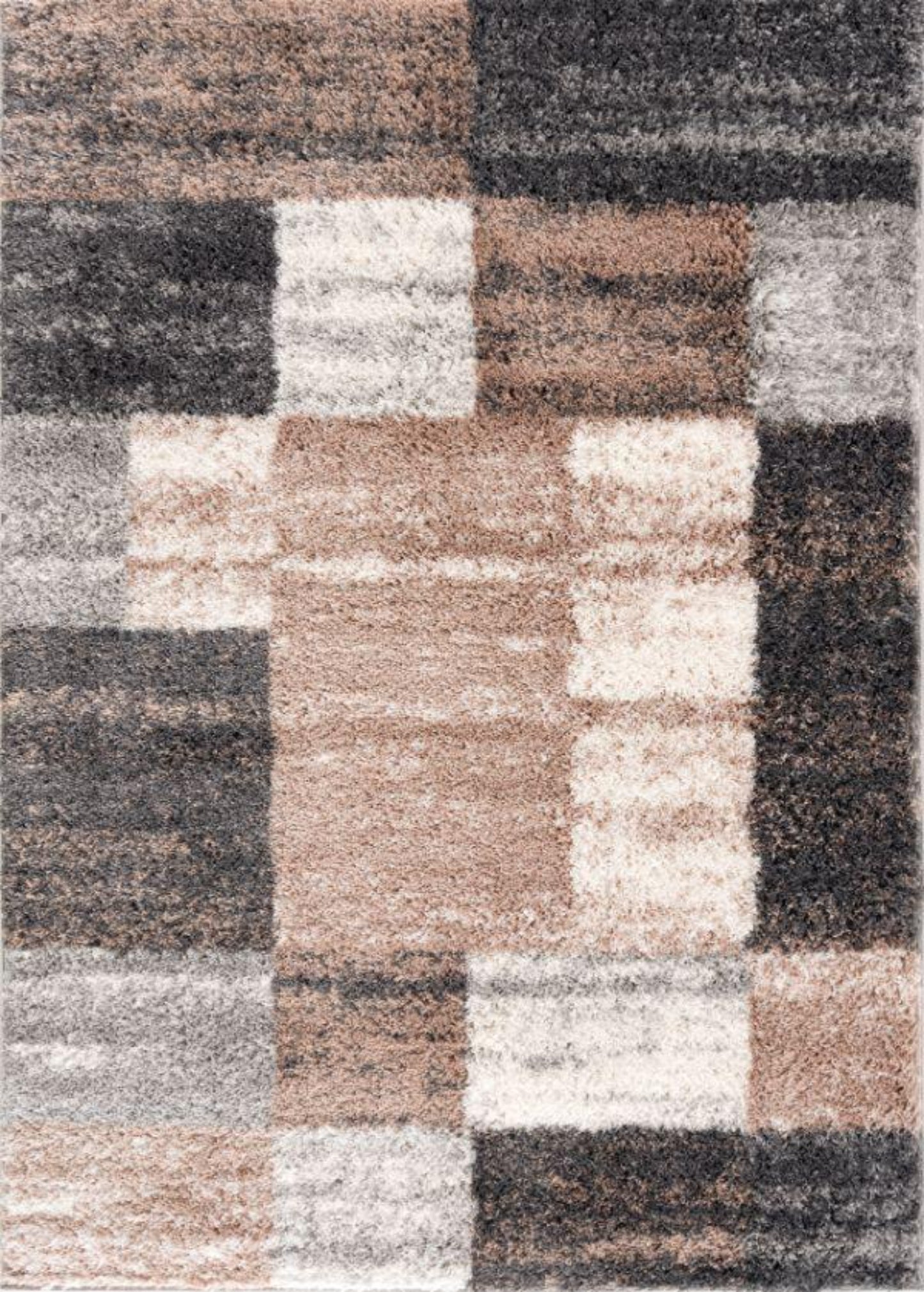 Sora Geometric Contemporary Brown and White Indoor Rug-1