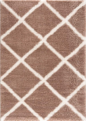 Terra Trellis Comtemporary Brown and White Indoor Rug